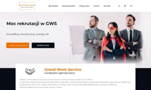 Strona www dla agencji pracy. WordPress PL EN RU