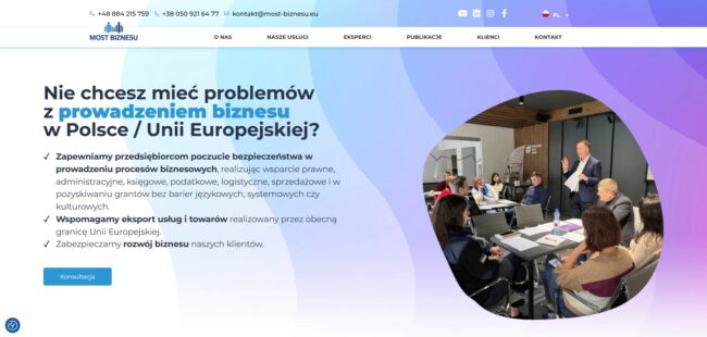 Wielojęzyczna strona internetowa dla firmy konsultingowej